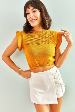 Pull court - Jaune