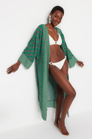 Kimono - Bleu, vert, blanc et rose
