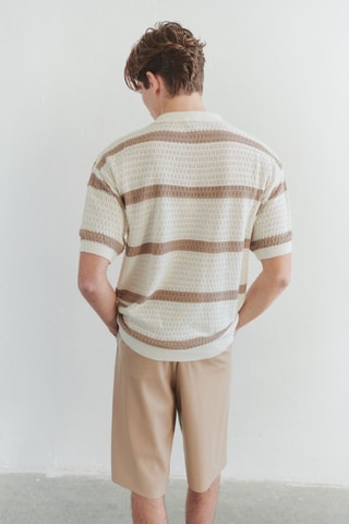 Polo regular - Blanc et marron