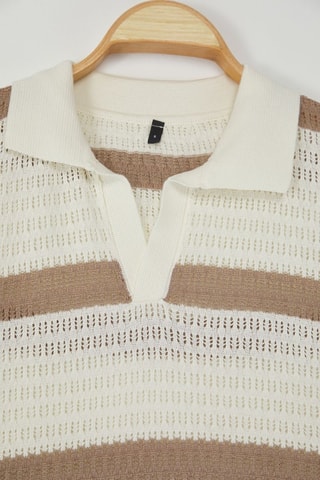 Polo regular - Blanc et marron