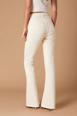 Jean flare taille haute - Beige