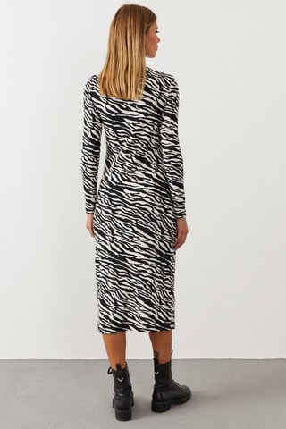 Robe midi - Blanc et noir