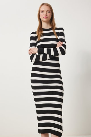 Robe fourreau - Blanc et noir