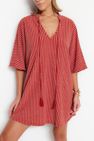 Robe de plage - Blanc et marron