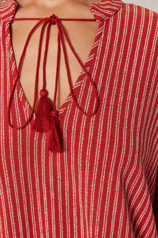 Robe de plage - Blanc et marron