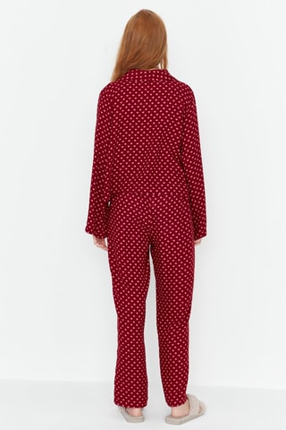 Pyjama portefeuille à motifs coeurs - Rouge