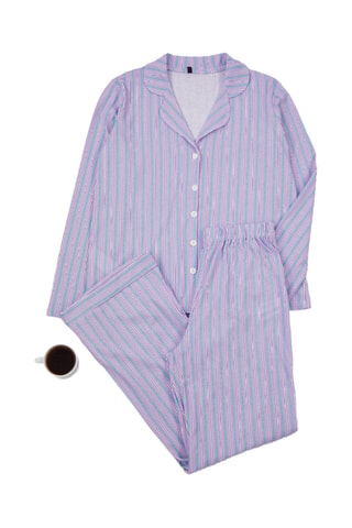 Pyjama - Blanc, bleu et violet