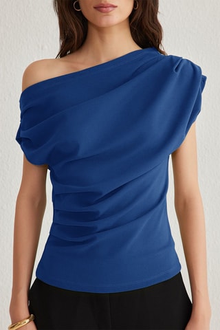 Top drapé - Bleu foncé