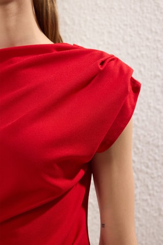 Top drapé - Rouge