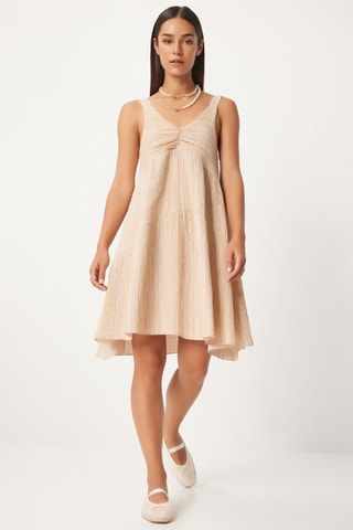 Robe plissée - Beige