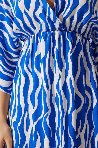 Robe midi - Blanc et bleu