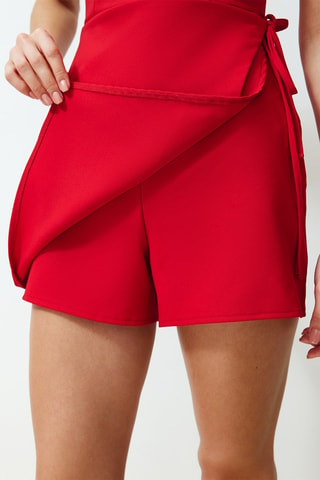 Combishort trompe-l'œil - Rouge