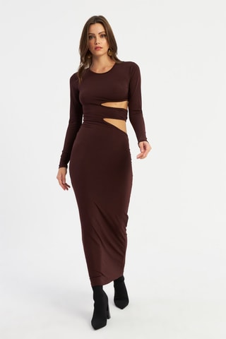 Robe fourreau - Marron