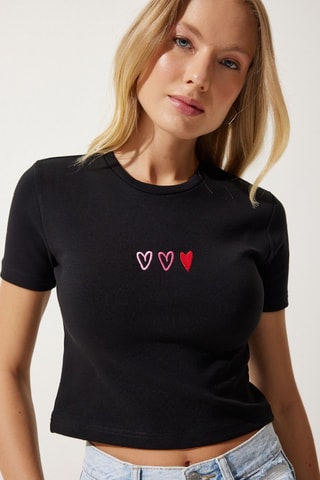 T-shirt - Rouge, rose et noir