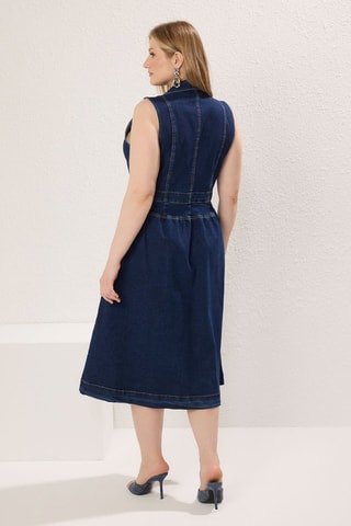 Robe chemise en jean - Bleu