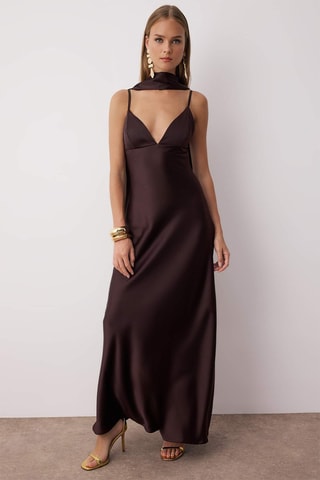 Robe longue sans manches - Marron
