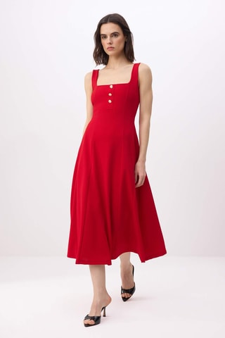 Robe midi - Rouge