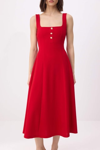 Robe midi - Rouge