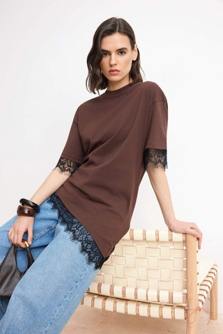 T-shirt regular - Marron