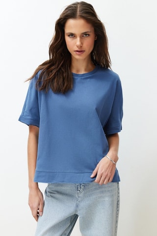 T-shirt oversize relaxed - Bleu