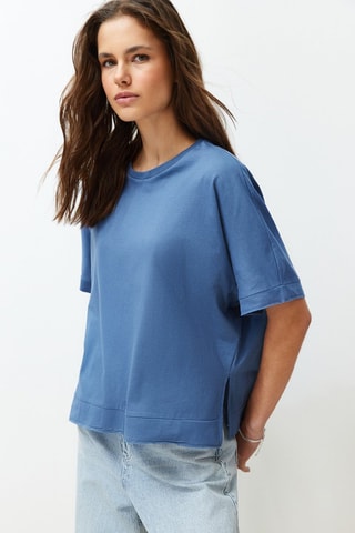 T-shirt oversize relaxed - Bleu