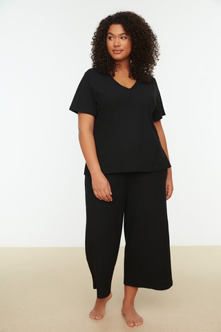 T-shirt et pantalon Plus Size - Noir