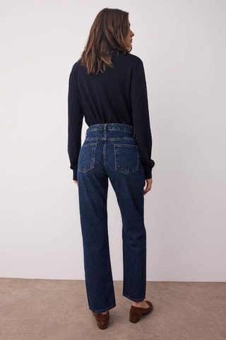 Jean taille haute droit - Bleu