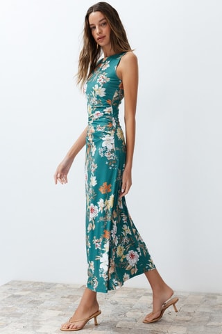 Robe fourreau - Blanc, rouge et vert