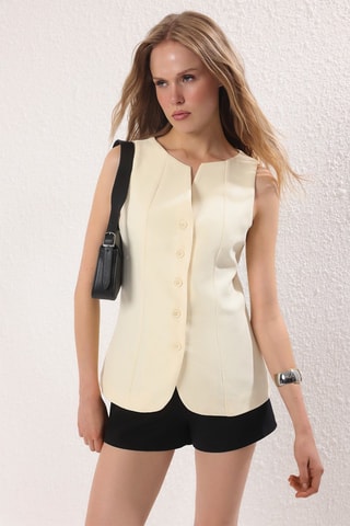 Gilet de costume regular sans manches - Jaune