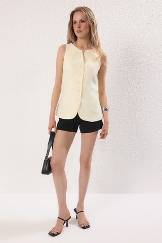 Gilet de costume regular sans manches - Jaune