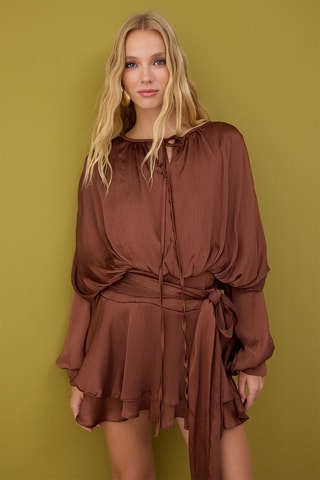Robe volantée - Marron