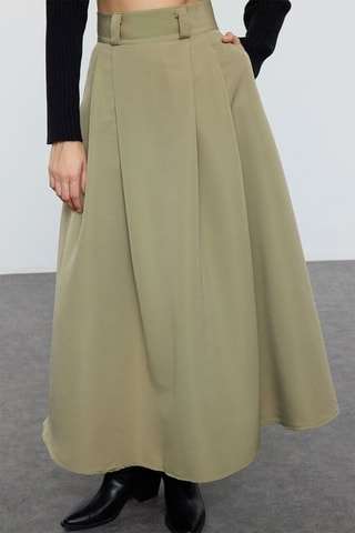 Jupe midi taille haute - Vert