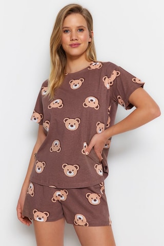 Pyjama taille haute - Marron et blanc