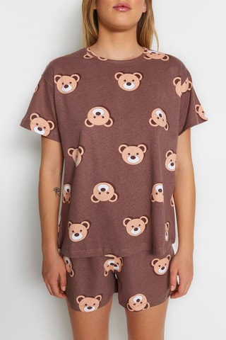 Pyjama taille haute - Marron et blanc