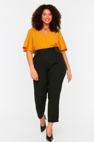 Pantalon droit 7/8 taille haute - Noir
