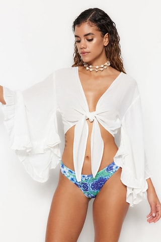 Crop top noué - Blanc