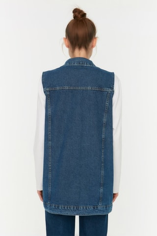 Veste en jean sans manches - Bleu
