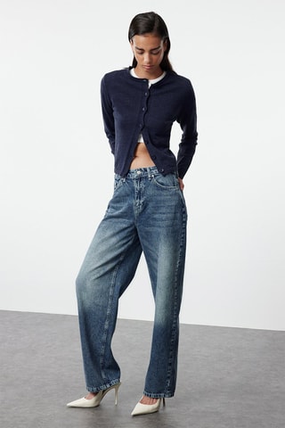 Jean taille haute - Bleu
