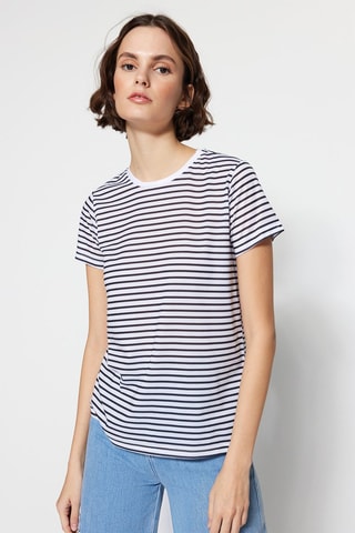 3 T-shirts - Blanc, bleu et noir