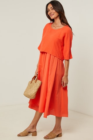 Robe trompe-l’œil - Orange