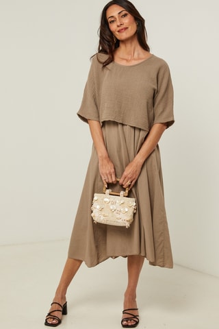 Robe trompe-l’œil - Taupe