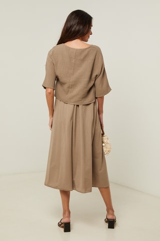 Robe trompe-l’œil - Taupe