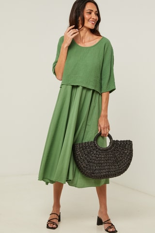 Robe trompe-l’œil - Vert
