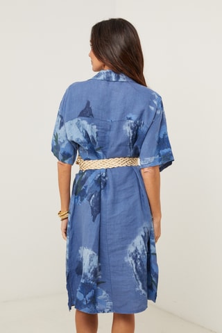 Robe en lin - Bleu