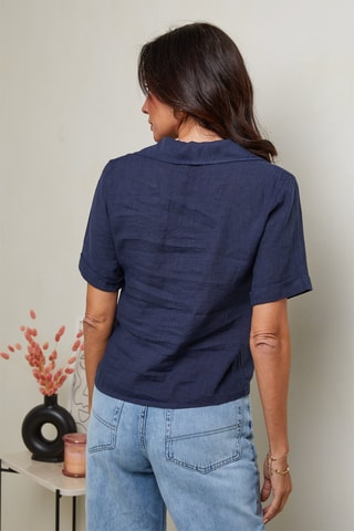 Top - 100% lin - Bleu marine
