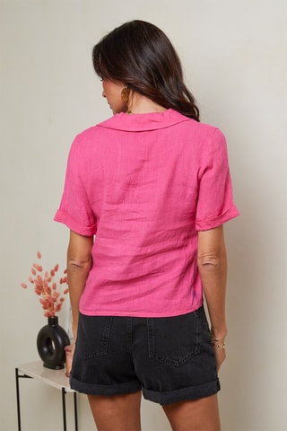 Top - 100% lin - Fuchsia