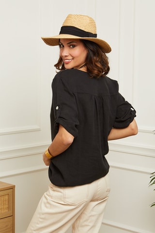 Blouse - 100% lin - Noir