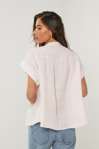 Blouse - 100% lin - Rose