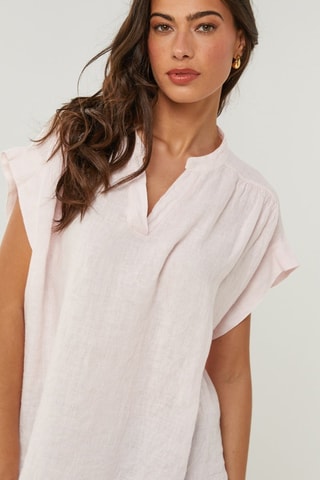 Blouse - 100% lin - Rose
