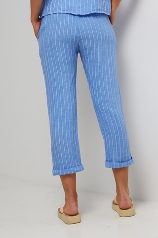 Pantalon - 100% lin - Indigo